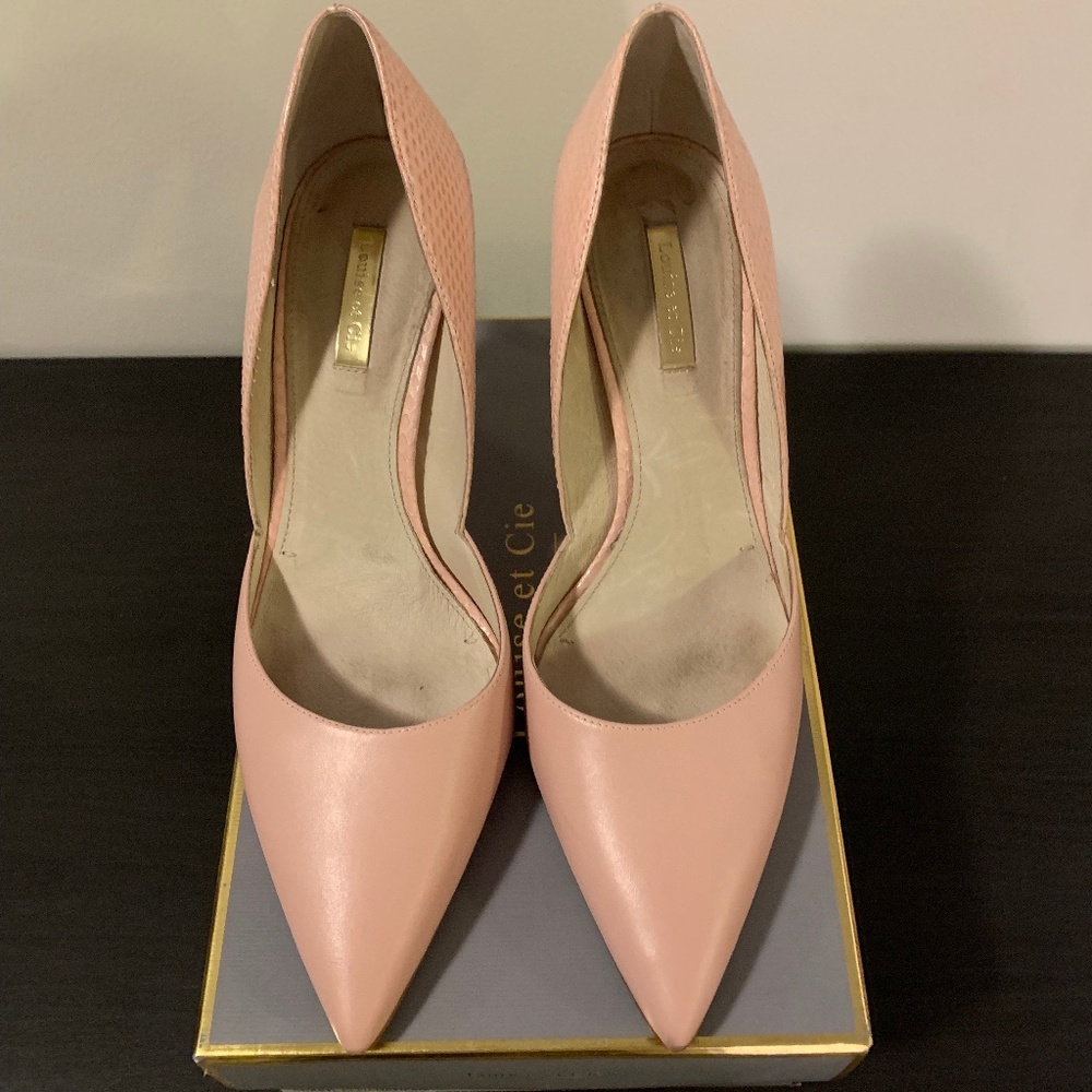 Louise et Cie La Hermosa Pink Leather Snakeskin Heels 10M